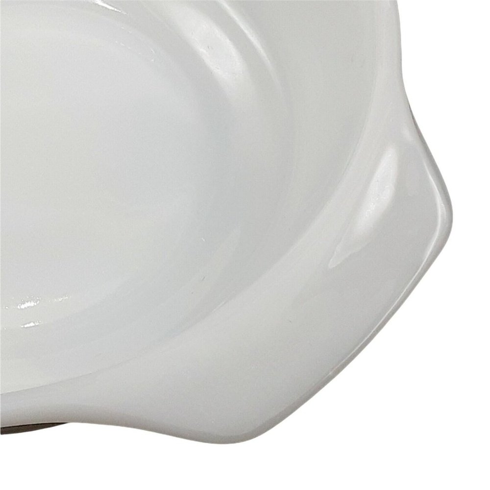Vintage White Milk Glass Round Baker One Quart Small Casserole Side Dish #436 - Picture 4 of 10